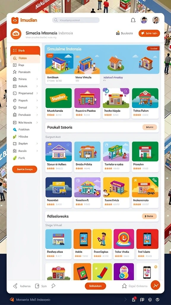 Tampilan antarmuka modai777 di Android